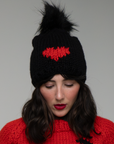 HEART Toque with removable POM