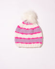 Striped Toque with Removable Pom