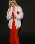 Long Heart Cardi in Snow/Fiery - GOGO Fast