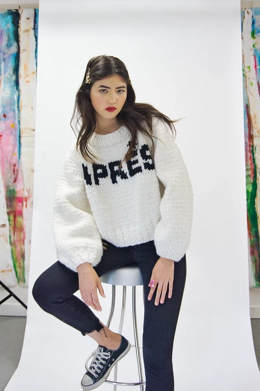 APRÈS Pullover-Sweaters-GOGO Sweaters-White/Black-GOGO Sweaters