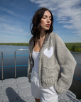 Chunky Cotton Heart Cardi