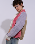 Cotton Colour Block Cardi