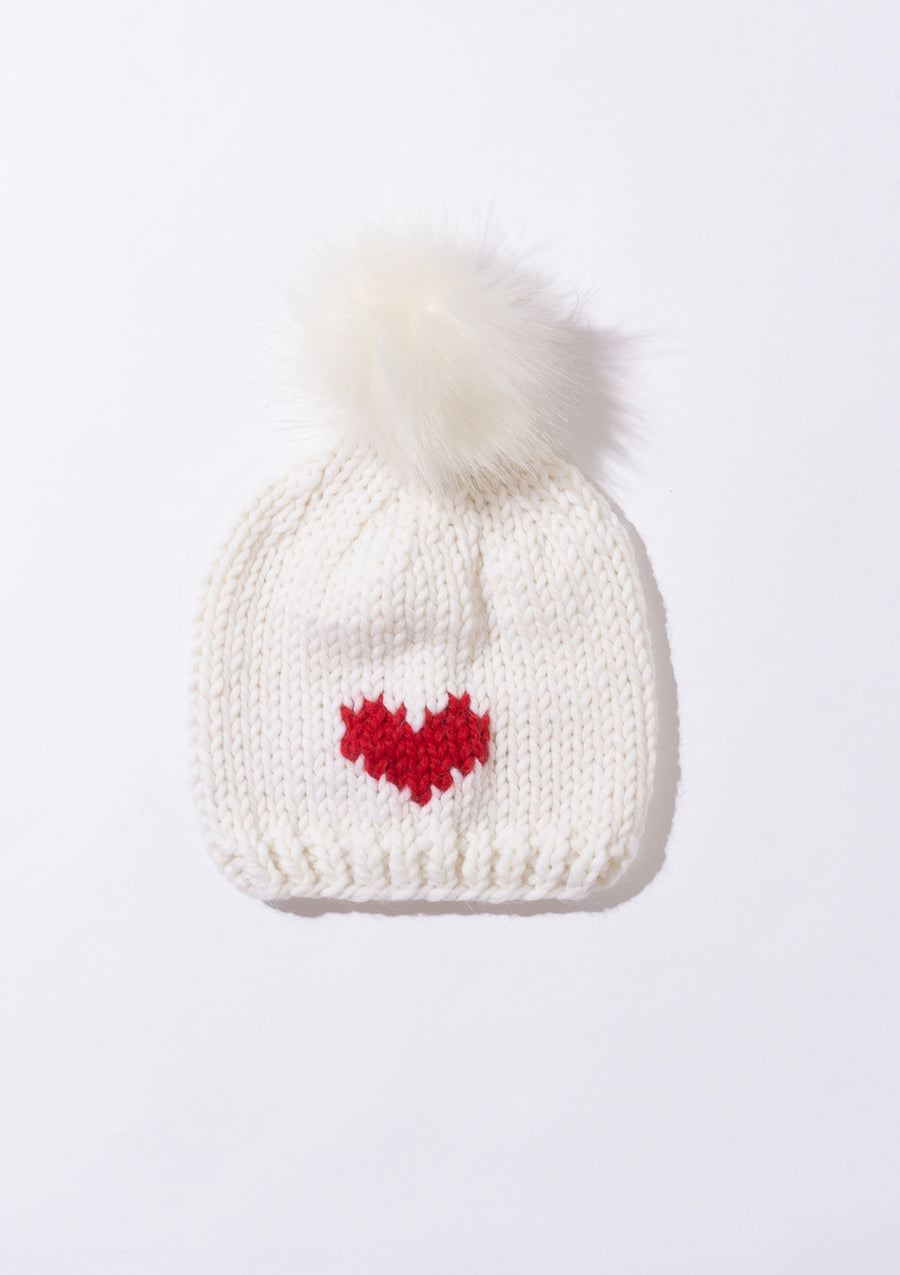 HEART Toque with removable POM