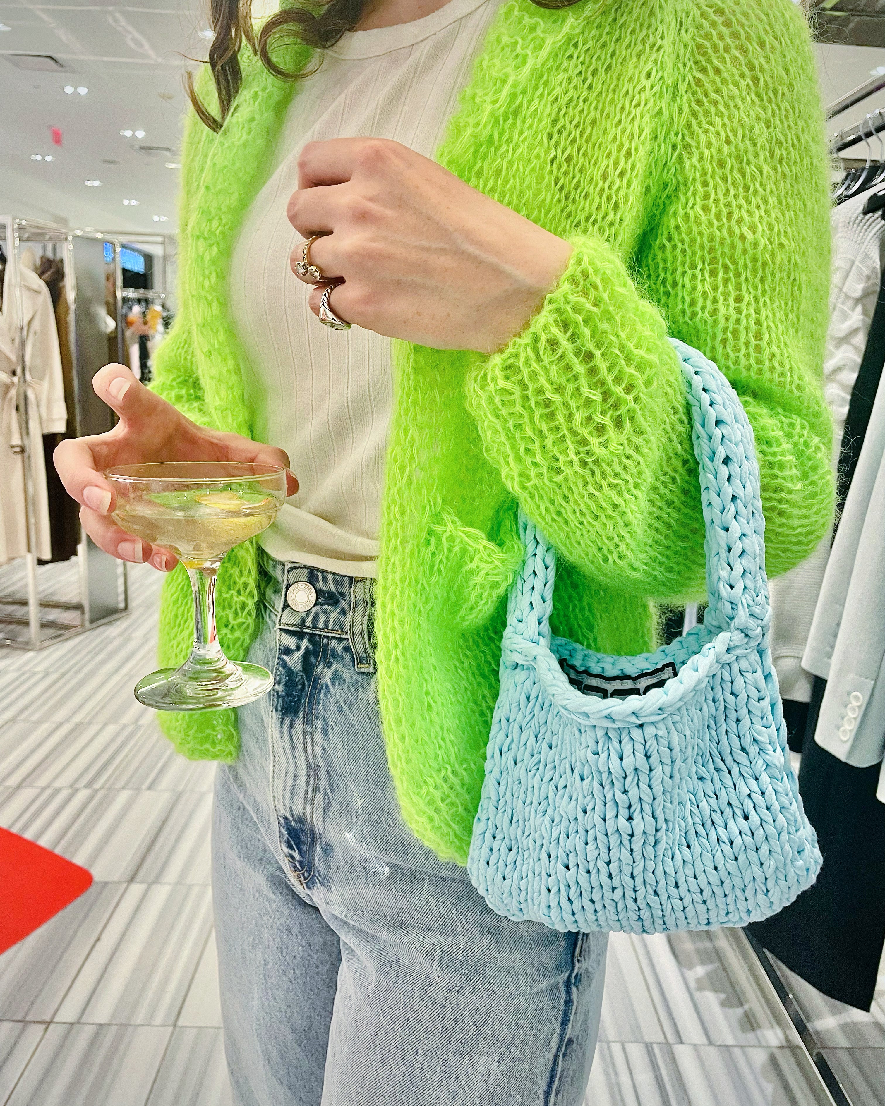 【NOTHING WRITTEN】 Jupi knitted bag Handmade knitted bag (Ivory) - Nothing written